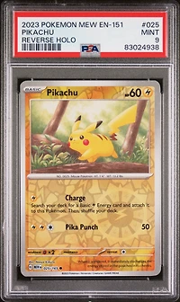 2023 Pokemon Mew En-151 025 Pikachu Reverse Holo PSA