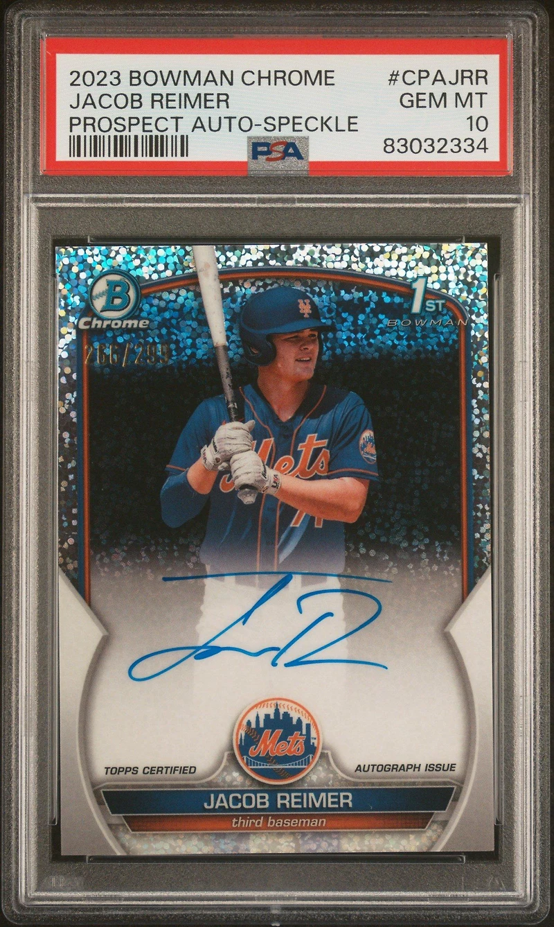 2023 Bowman Chrome Prospect Autographs Cpajrr Jacob Reimer PSA 10