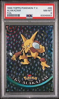 1999 Topps Pokemon Tv 65 Alakazam PSA 8