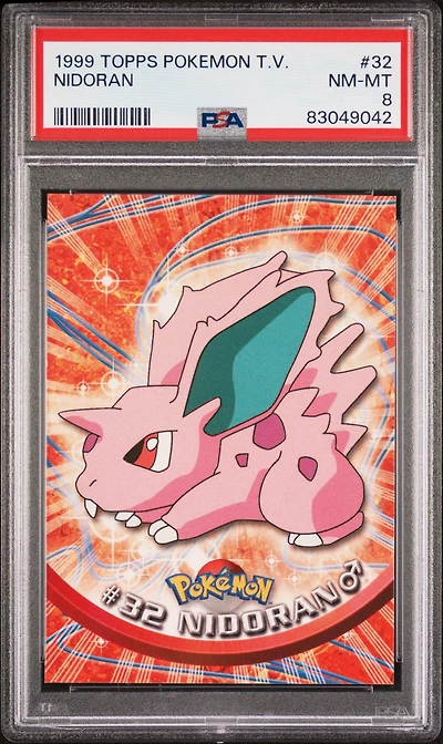 1999 Topps Pokemon Tv 32 Nidoran PSA 8