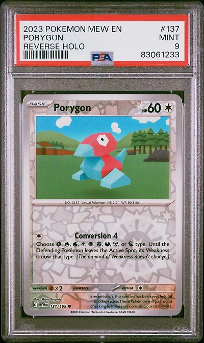 2023 Pokemon Mew En-151 137 Porygon Reverse Holo PSA 9