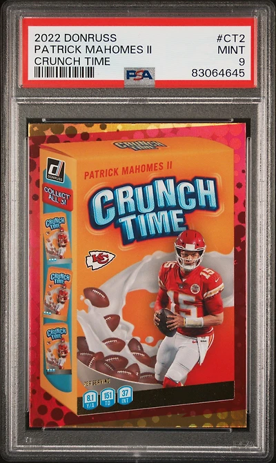 2022 Panini Donruss Crunch Time Ct2 Patrick Mahomes Ii PSA 9