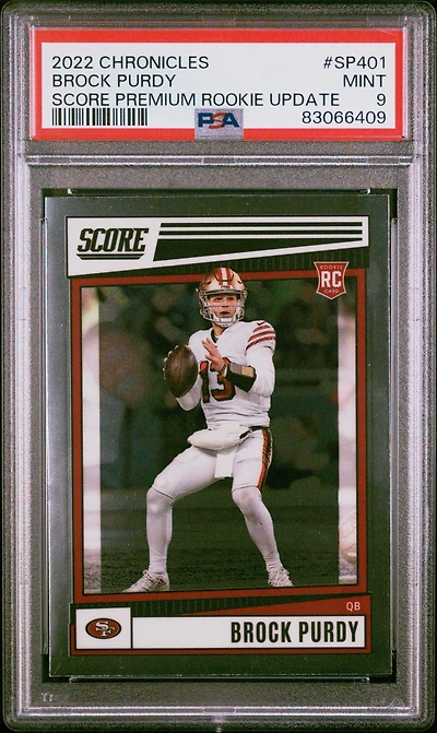 2022 Panini Chronicles Score Premium Rookies Update Sp401 Brock Purdy PSA