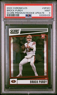 2022 Panini Chronicles Score Premium Rookies Update Sp401 Brock Purdy PSA