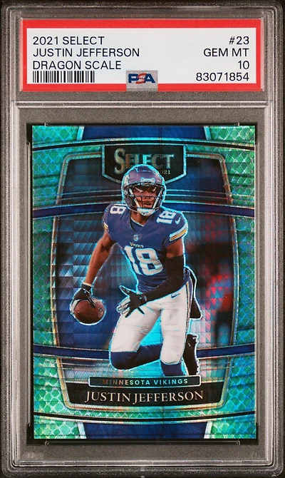 2021 Panini Select 23 Justin Jefferson Dragon Scale PSA 10