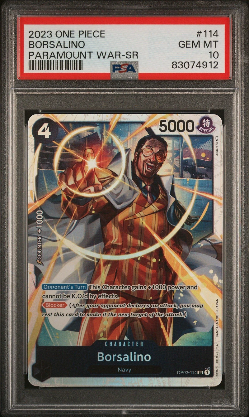 2023 One Piece Op02-paramount War 114 Borsalino PSA 10