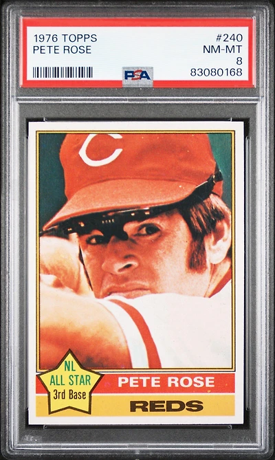 1976 Topps 240 Pete Rose PSA 8
