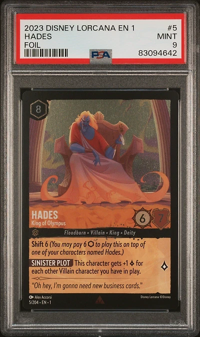 2023 Disney Lorcana En 1-the First Chapter 5 Hades - King Of Olympus Foil PSA 9