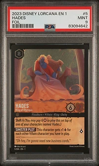 2023 Disney Lorcana En 1-the First Chapter 5 Hades - King Of Olympus Foil PSA 9