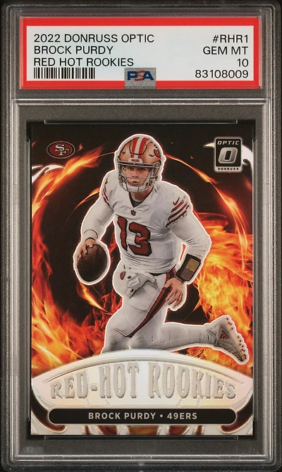 2022 Panini Donruss Optic Red Hot Rookies Rhr1 Brock Purdy PSA