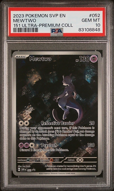 2023 Pokemon Svp En-sv Black Star Promo 052 Mewtwo 151 Ultra-premium Collection PSA