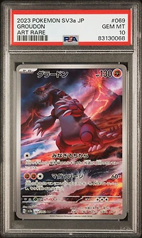 2023 Pokemon Japanese Sv3a-raging Surf 069 Groudon Art Rare PSA