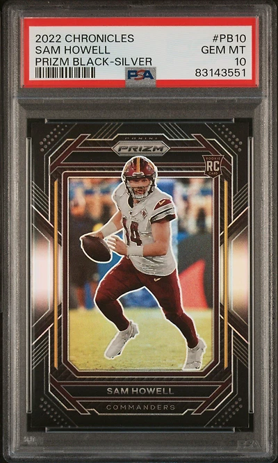 2022 Panini Chronicles Prizm Black Pb10 Sam Howell Silver PSA 10