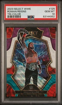 2023 Panini Select Wwe 125 Roman Reigns Tri-color PSA 10