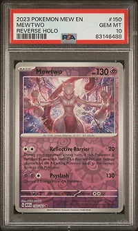 2023 Pokemon Mew En-151 150 Mewtwo Reverse Holo PSA 10