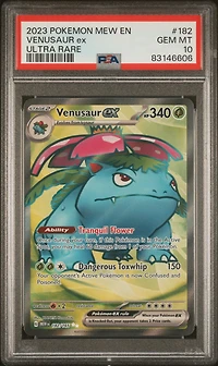 2023 Pokemon Mew En-151 182 Venusaur Ex Ultra Rare PSA