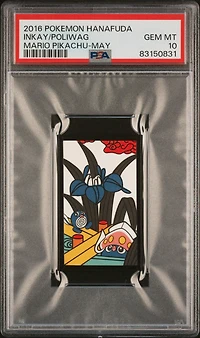 2016 Pokemon Hanafuda Mario Pikachu  Poliwag\inkay May PSA 10