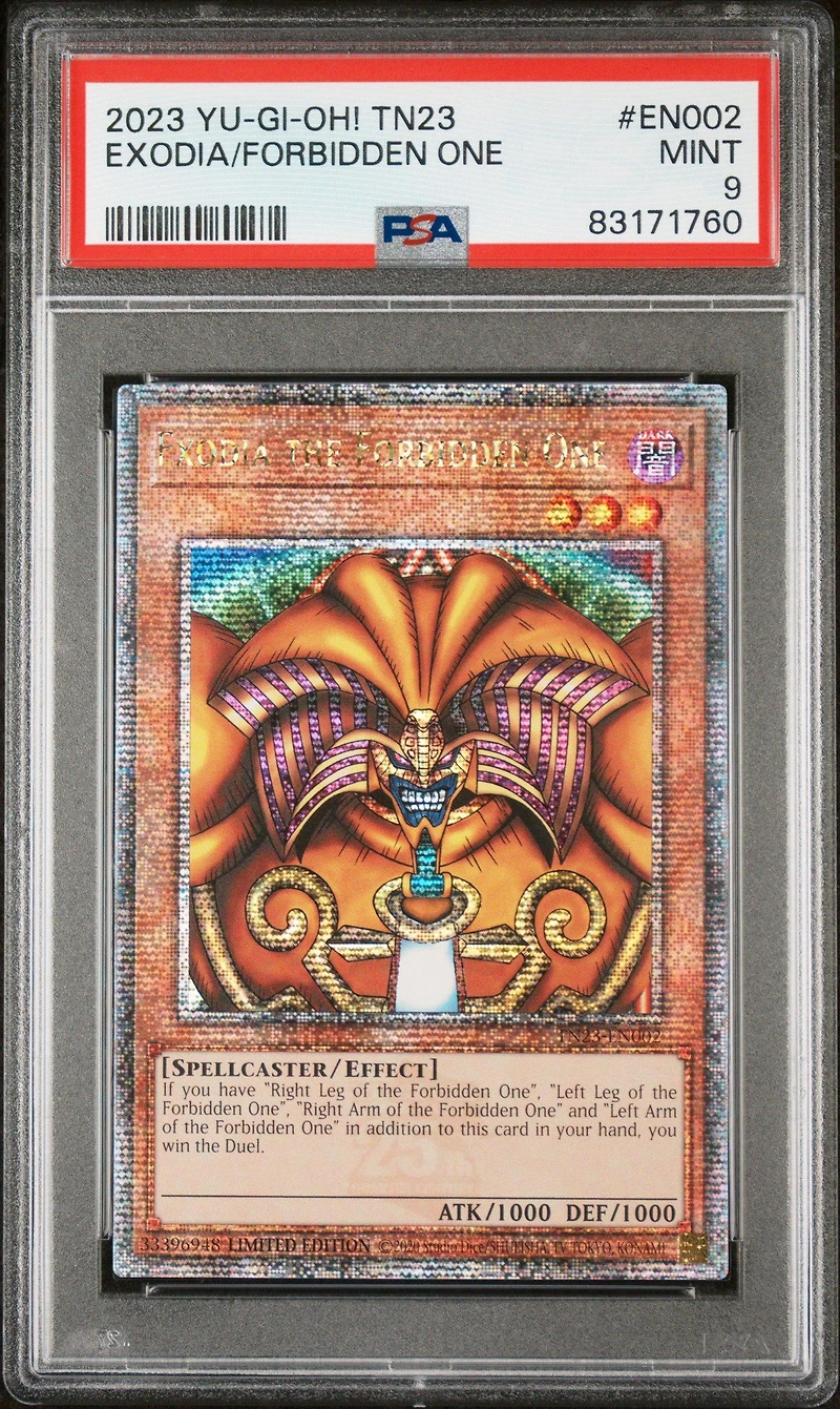 2023 Yu-gi-oh! Tn23-25th Anniversary Tin: Dueling Heroes En002 Exodia/forbidden One PSA 9