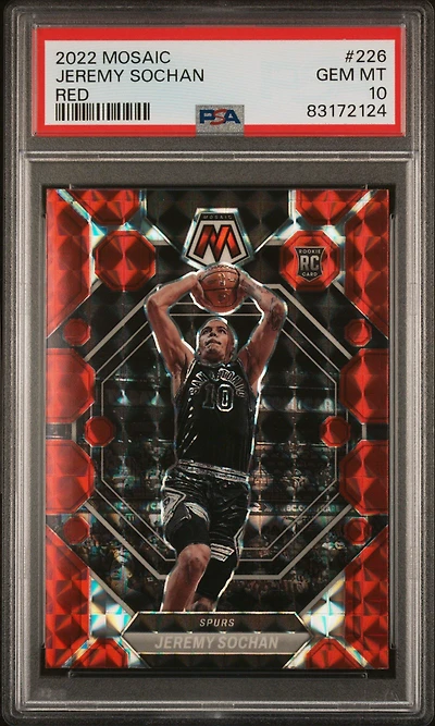 2022 Panini Mosaic 226 Jeremy Sochan Red PSA 10