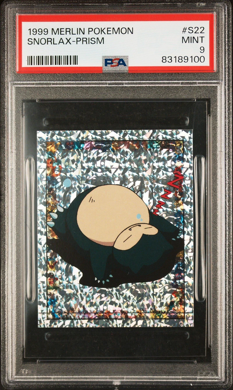 1999 Merlin Pokemon S22 Snorlax-prism PSA 9
