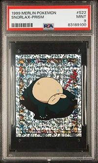 1999 Merlin Pokemon S22 Snorlax-prism PSA 9