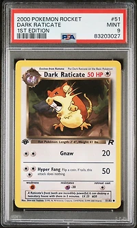 2000 Pokemon Rocket 51 Dark Raticate 1st Edition PSA 9
