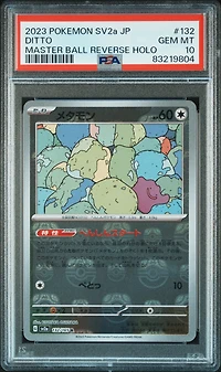 2023 Pokemon Japanese Sv2a-pokemon 151 132 Ditto Master Ball Reverse Holo PSA