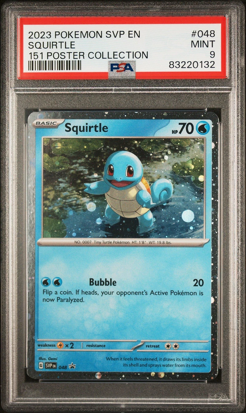 2023 Pokemon Svp En-sv Black Star Promo 048 Squirtle 151 Poster Collection PSA