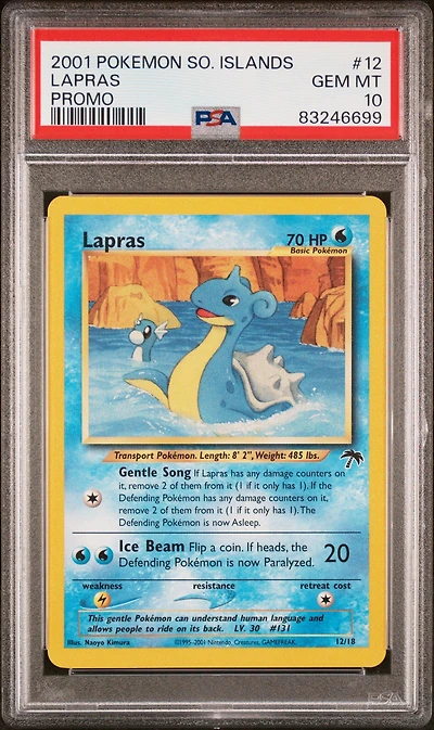 2001 Pokemon Southern Islands Promo 12 Lapras PSA 10