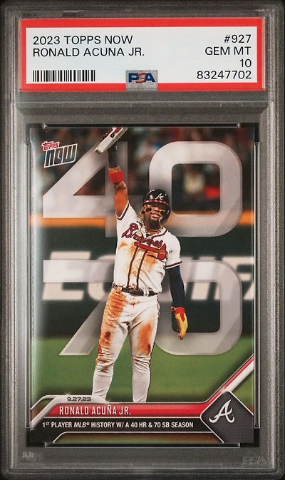 2023 Topps Now 927 Ronald Acuna Jr. PSA 10