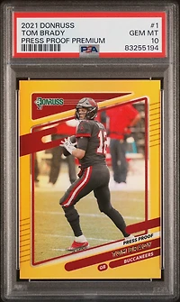 2021 Panini Donruss 1 Tom Brady Press Proof Premium PSA 10