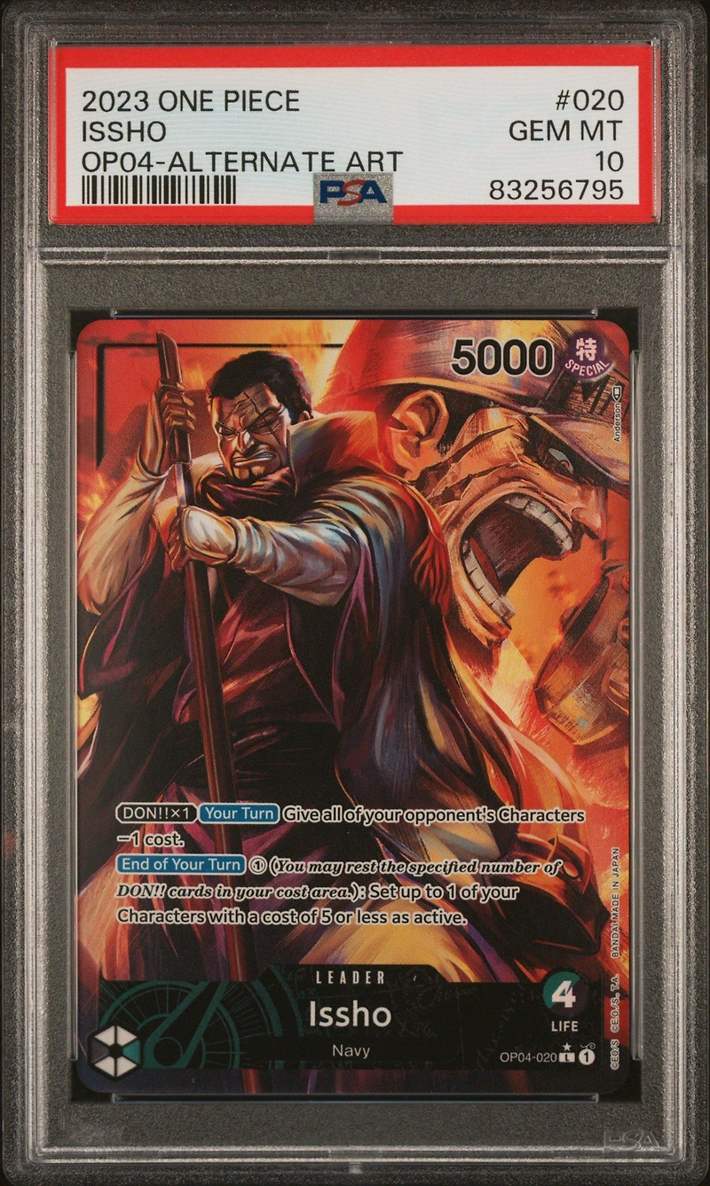 2023 One Piece Op04-kingdoms Of Intrigue 020 Issho Alternate Art PSA 10