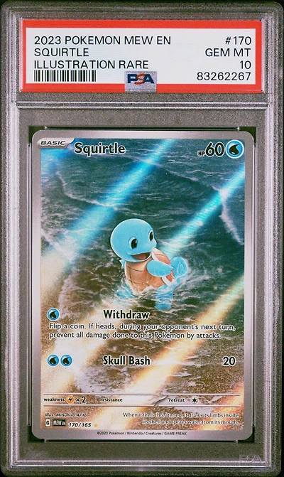 2023 Pokemon Mew En-151 170 Squirtle Illustration Rare PSA