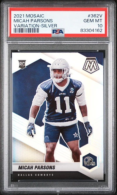 2021 Panini Mosaic 362v Micah Parsons Variation-silver PSA 10