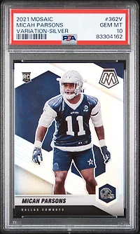 2021 Panini Mosaic 362v Micah Parsons Variation-silver PSA 10