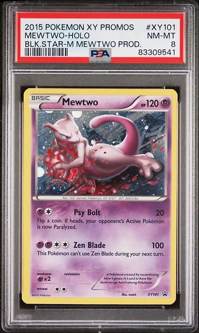2015 Pokemon Xy Black Star Promos Xy101 Mewtwo PSA 8