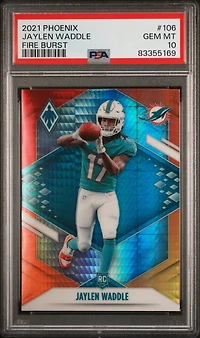 2021 Panini Phoenix 106 Jaylen Waddle Fire Burst PSA 10