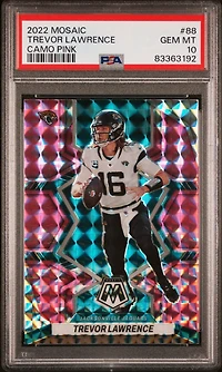 2022 Panini Mosaic 88 Trevor Lawrence Camo Pink PSA 10
