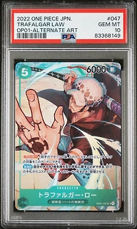 2022 One Piece Japanese Romance Dawn Trafalgar Law Alternate Art PSA 10
