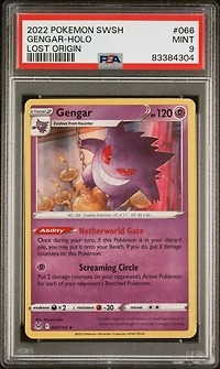 2022 Pokemon Sword & Shield Lost Origin 066 Gengar-holo PSA 9