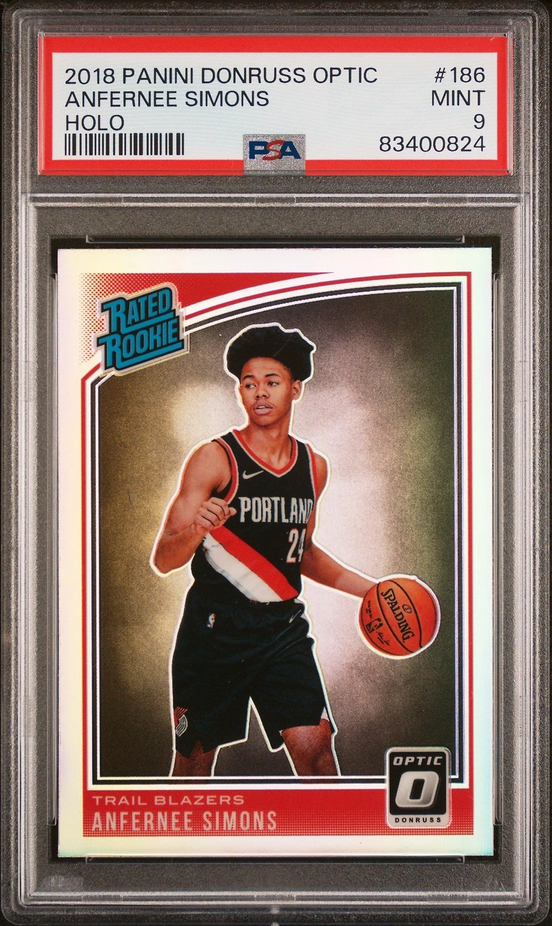 2018 Panini Donruss Optic 186 Anfernee Simons Holo PSA 9
