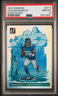 2021 Panini Donruss Downtown Dt-6 Saquon Barkley PSA 10