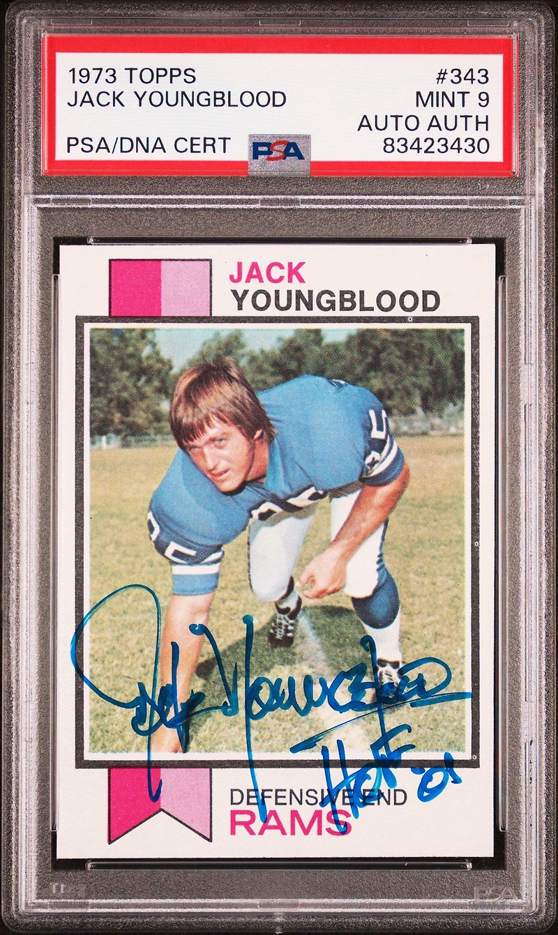 1973 Topps 343 Jack Youngblood PSA 9