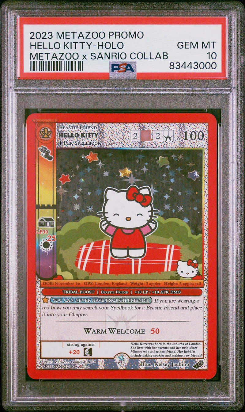 2023 Metazoo Promo  Hello Kitty-holo Metazoo X Sanrio Collab PSA 10