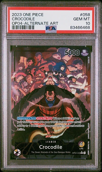 2023 One Piece Kingdoms Of Intrigue 058 Crocodile Alternate Art PSA 10