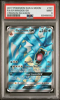 2017 Pokemon Sun & Moon Crimson Invasion 101 Fa/gyarados Gx PSA 9