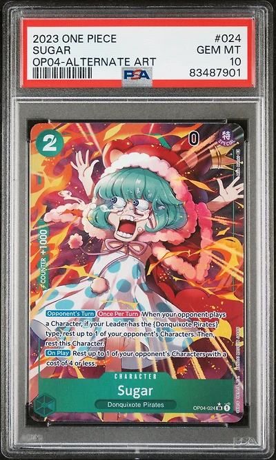 2023 One Piece Op04-kingdoms Of Intrigue 024 Sugar Alternate Art PSA 10