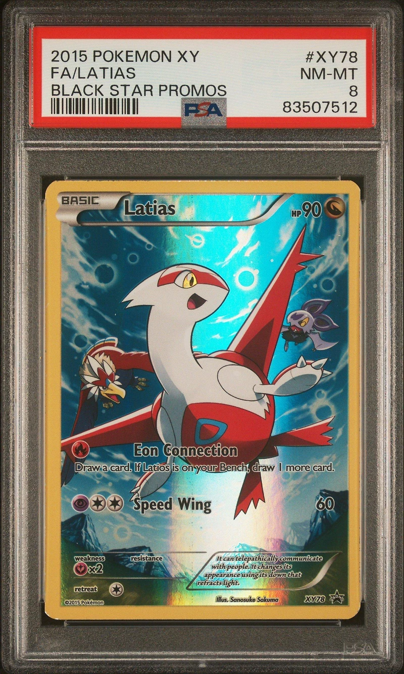 2015 Pokemon Xy Black Star Promos Xy78 Full Art/latias PSA 8