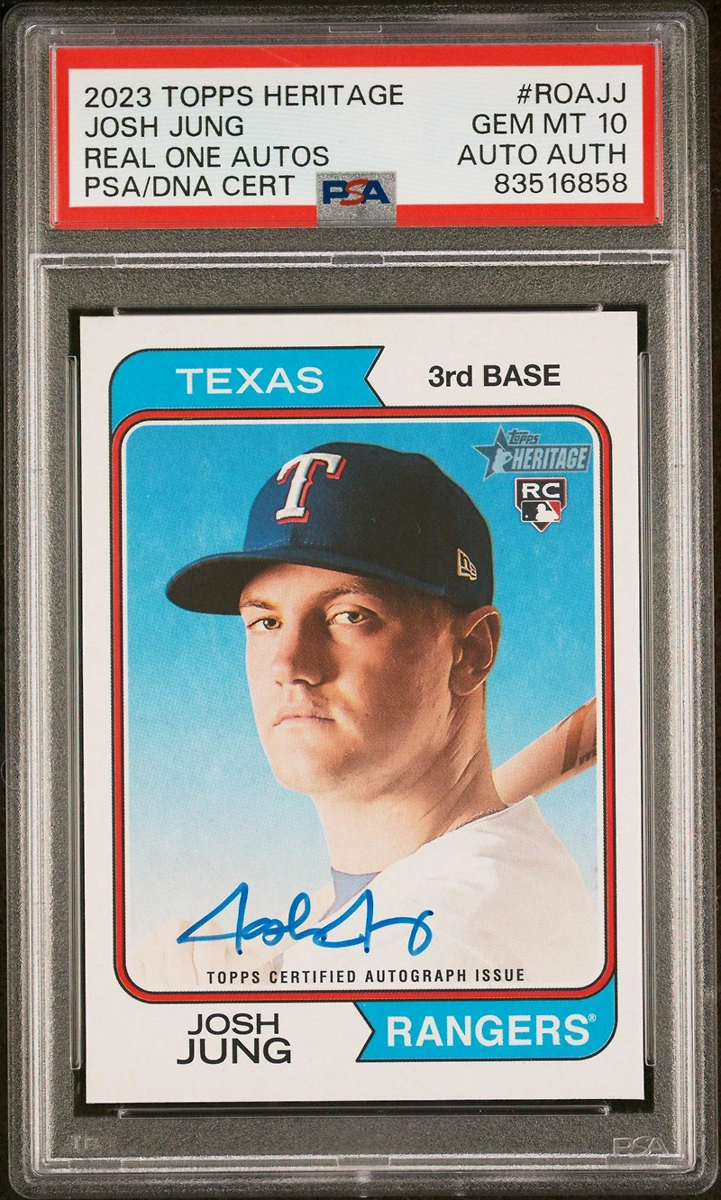2023 Topps Heritage Real One Autographs Roajj Josh Jung PSA 10