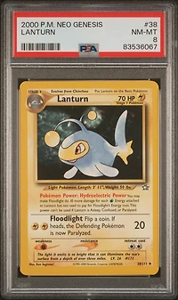2000 Pokemon Neo Genesis 38 Lanturn PSA 8